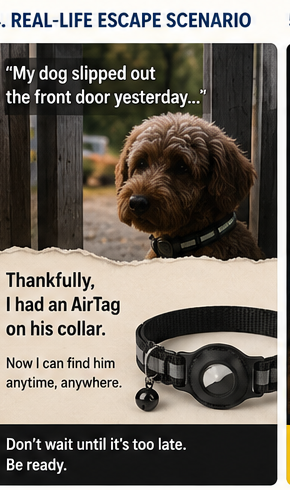 Reflective AirTag Collar for Dogs & Cats