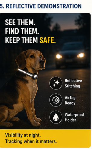 Reflective AirTag Collar for Dogs & Cats