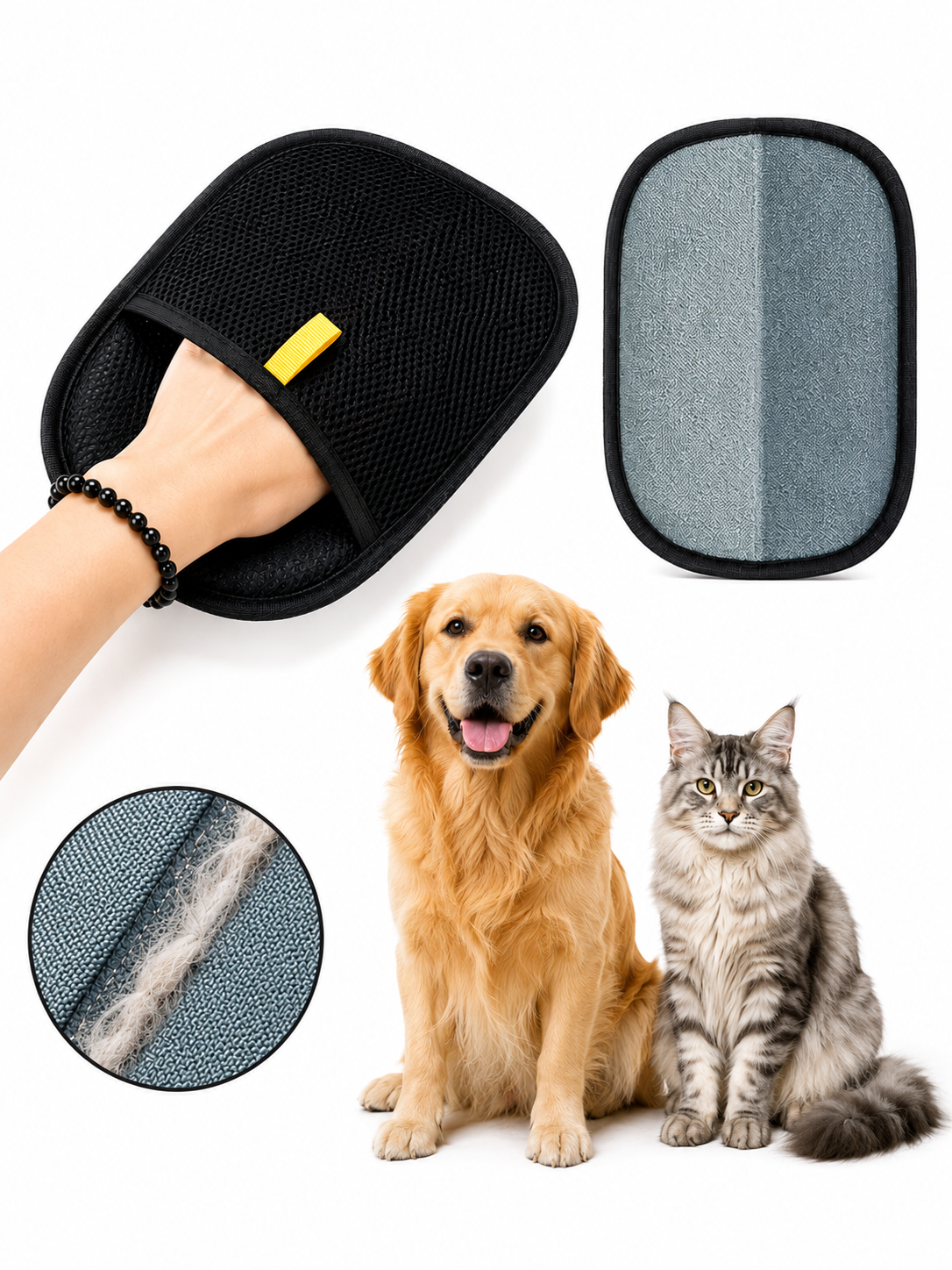 Pet Hair Remover Glove — Deshedding Grooming Mitt